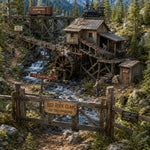 Lade das Bild in den Galerie-Viewer, LGB 1:22,5 Western Goldmine Minen-Camp Schilder Aufkleber USA Modellbahn Zubehör
