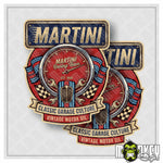 Lade das Bild in den Galerie-Viewer, Martini Racing Team Aufkleber 2er Set Classic Garage Culture Vintage Motor Oil
