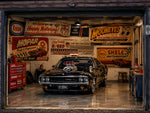 Lade das Bild in den Galerie-Viewer, 4tlg. Aufkleber Werkstattbanner 1:18 US Car V8 Garage Diorama Set Mopar Shop A

