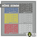 Lade das Bild in den Galerie-Viewer, Aufkleber 134teilig Modellbau RC Slotcar Bahn Zahlen Buchstaben Sticker 20mm

