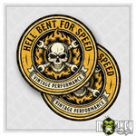 Lade das Bild in den Galerie-Viewer, Hell Bent For Speed Vintage Performance Skull Aufkleber 2er Set Retro
