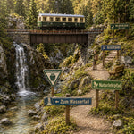 Lade das Bild in den Galerie-Viewer, Schilder-Set Wanderwege Wald Wegweiser für LGB Spur G 1:22,5 Modellbau Aufkleber
