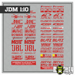 Lade das Bild in den Galerie-Viewer, 2er Set JDM Asia Drift Sponsoren Aufkleber 1:10 JDM Tuning RC Modellbau Sticker
