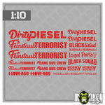 Lade das Bild in den Galerie-Viewer, Aufkleber Set Crawler Truck Pickup 1:10 RC Auto Modellbau Tuning Sticker rot
