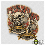 Lade das Bild in den Galerie-Viewer, Piston Head Garage Aufkleber 2er Set Mechanic Skull Custom Garage Tool Shop
