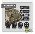 Lade das Bild in den Galerie-Viewer, 3D Nieten selbstklebend 1 / 1,5 / 2 / 4 mm Modellbau RC LGB Nietköpfe erhaben
