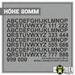 Lade das Bild in den Galerie-Viewer, Aufkleber 134teilig Modellbau RC Slotcar Bahn Zahlen Buchstaben Sticker 20mm
