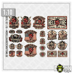 Lade das Bild in den Galerie-Viewer, 23tlg US Car Devil Sticker Set 1:10 RC Crawler V8 Hot Rod Oldschool Aufkleber
