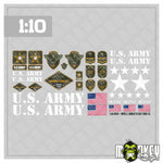 Lade das Bild in den Galerie-Viewer, RC US Army Aufkleber &amp; Sticker Set 1:10 Offroad Humvee Armee Pickup Modellbau

