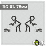 Lade das Bild in den Galerie-Viewer, 2er Set lustige Auto Aufkleber Strichmännchen RC Car Heckscheibe Tuning 75 mm XL
