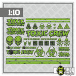 Lade das Bild in den Galerie-Viewer, RC Crawler 1:10 Toxic Crew Aufkleber Set freistehend Offroad Modellbau Sticker
