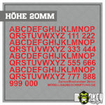Lade das Bild in den Galerie-Viewer, Aufkleber 134teilig Modellbau RC Slotcar Bahn Zahlen Buchstaben Sticker 20mm
