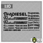 Lade das Bild in den Galerie-Viewer, Aufkleber Set Crawler Truck Pickup 1:10 RC Auto Modellbau Tuning Sticker schwarz
