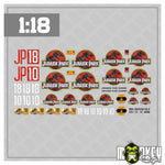 Lade das Bild in den Galerie-Viewer, Jurassic Aufkleber Set 1:18 RC Sticker Modellbau Beschriftung Dino #10 #18
