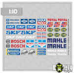Lade das Bild in den Galerie-Viewer, RC LKW Truck Trial Sponsoren Aufkleber Sticker Set -B  1:10 Tamiya Scania MAN
