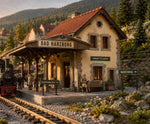 Lade das Bild in den Galerie-Viewer, LGB Bahnhof HARZBURG 1:22,5 Epoche III 1960er Gartenbahn Aufkleber Beschriftung
