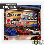 Lade das Bild in den Galerie-Viewer, JDM Asia Drifter Banner-Set A – Aufkleber für Diorama &amp; Modellbau 1:18 / 1:24
