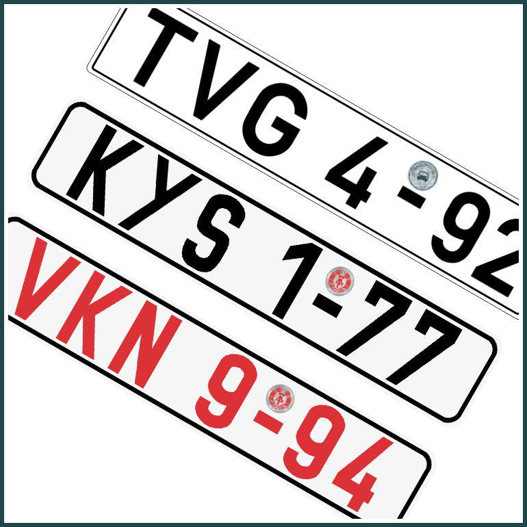 2er Set Kennzeichen DDR Modellbau Beschriftung