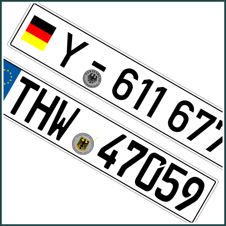 2er Set Kennzeichen THW & Bundeswehr