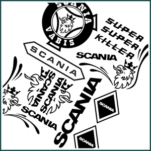14 teil. Scania Black Chrom Set