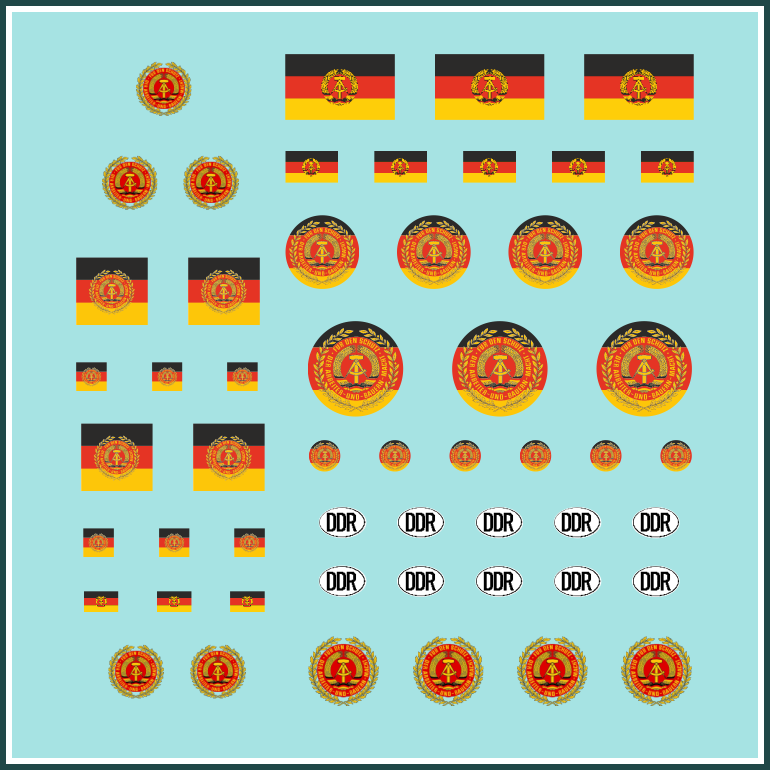 Decal 53tlg. DDR Hoheitszeichen